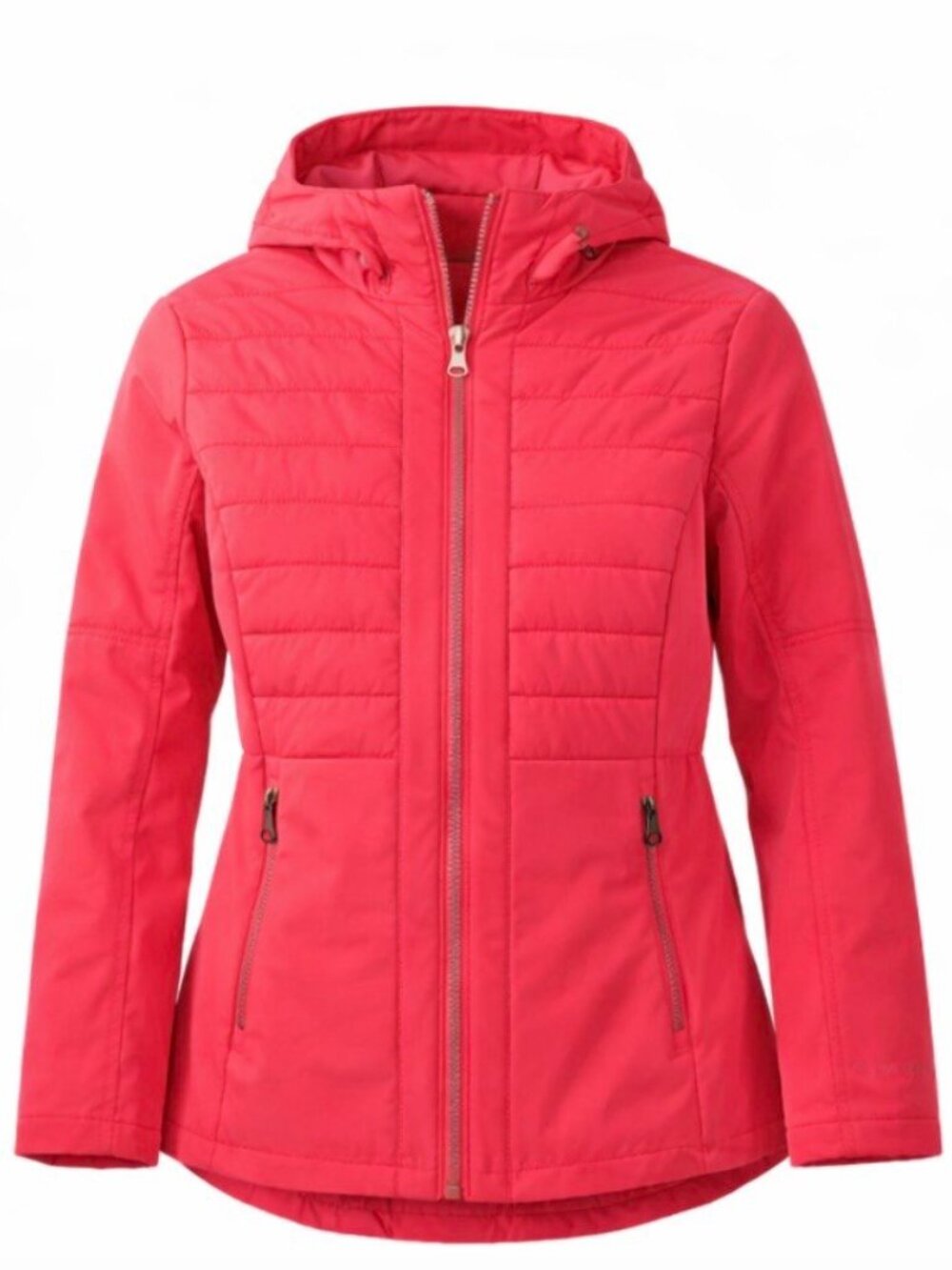 Nautica Women’s Softshell Puffer Jacket Pink L Stretch, Warm, Detachable Hood